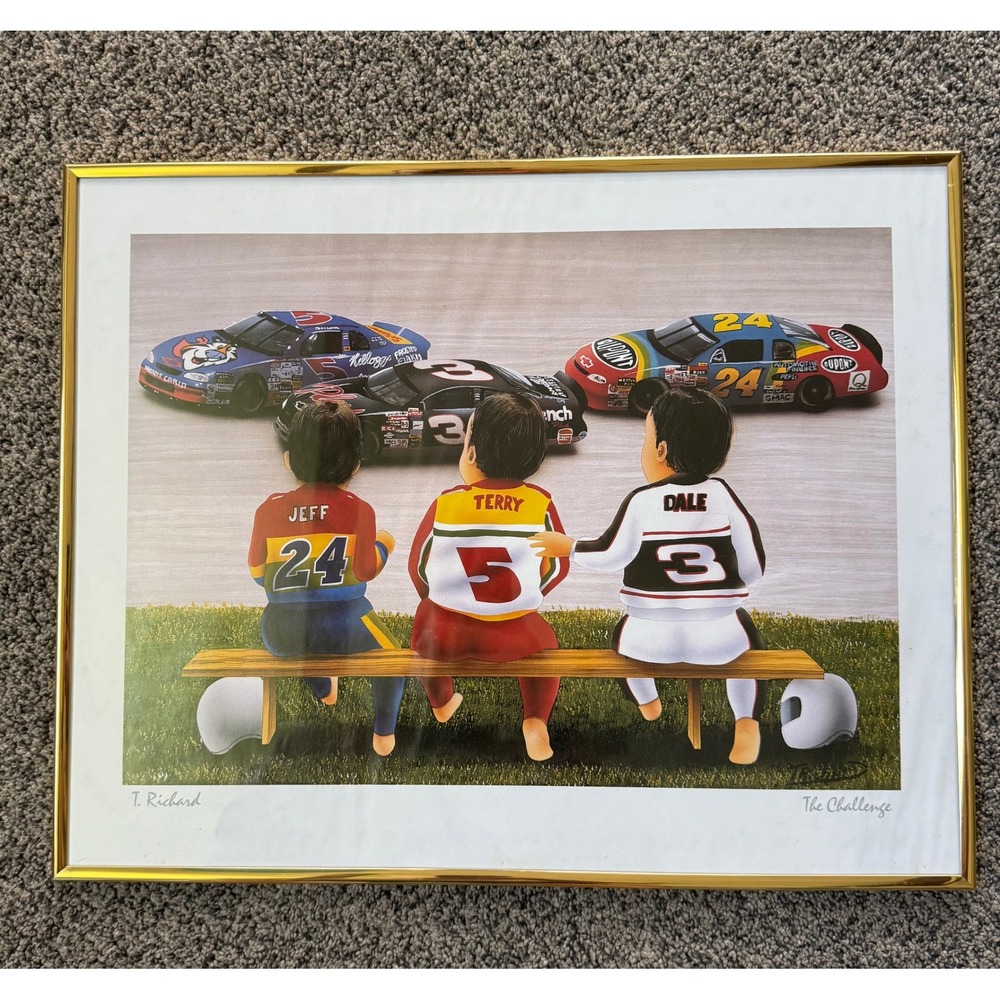 T. Richard The Challenge NASCAR Framed Art Print Jeff Dale Terry 20x16